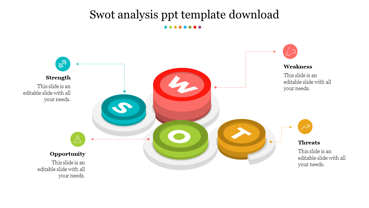 Multicolor SWOT Analysis PPT Template Download